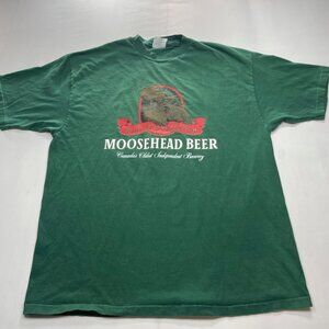 Vintage 80s Moosehead Beer Single Stitch T-Shirt - Hanes Beefy-T - XL - USA